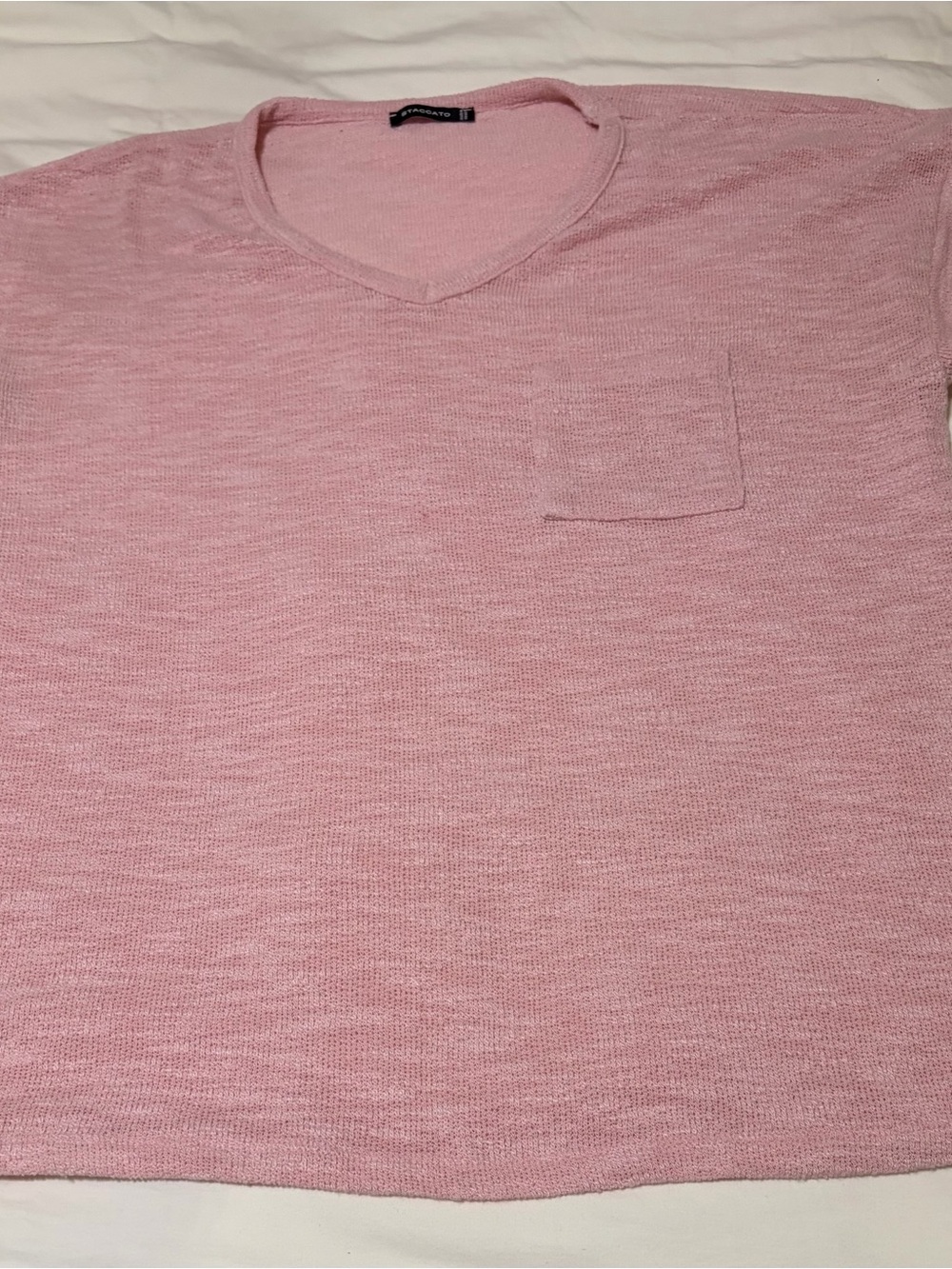 Staccato Pink Knit Top with Branded Neck Label